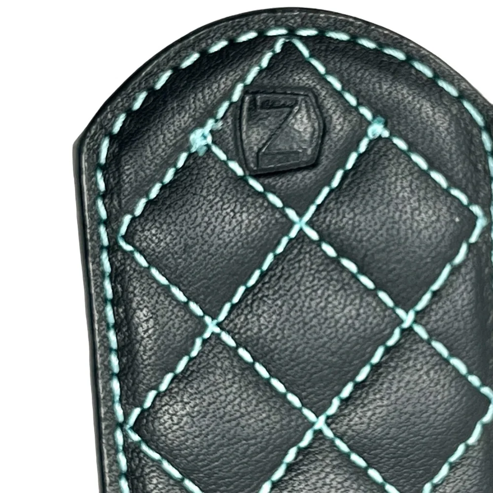 Noble Outfitters Equestrian Classic Quilted Belt Black w/Blue Stitching  sz XL